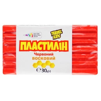 Пластилин Travel Kids красный восковой 30г - купить, цены на Auchan - фото 1