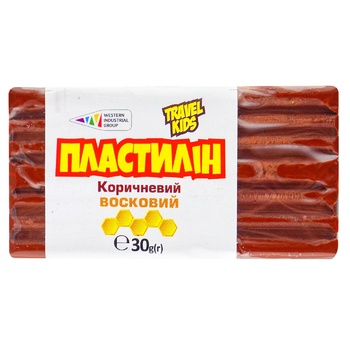 Пластилин Travel Kids коричневый восковой 30г - купить, цены на Auchan - фото 1