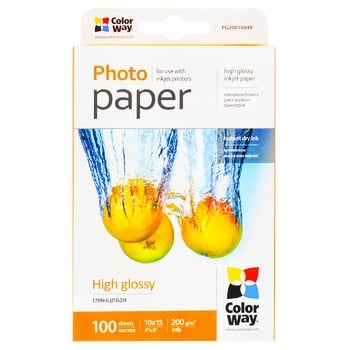 Фотопапір ColorWay глянцевий 10*15см 100шт - купити, ціни на Auchan - фото 1