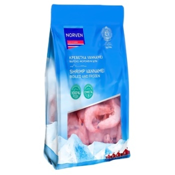 Norven Vannamei Boiled and Frozen Whole Shrimps 80/100 600g - buy, prices for NOVUS - photo 1