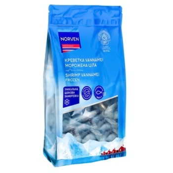 Norven Vannamei Frozen Whole Glazed Shrimps 600g - buy, prices for MegaMarket - photo 1