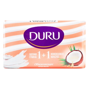 Мило туалетне Duru з білою глиною та олією кокоса 80г