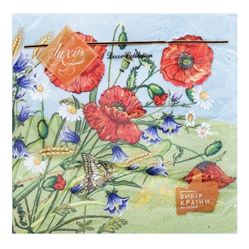 Luxy Poppies Three-layer Napkins 33*33cm 18pcs - buy, prices for NOVUS - photo 1