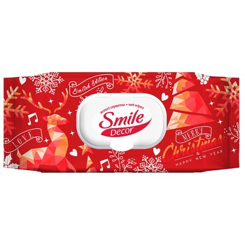 Салфетки влажные Smile Decor с клапаном в ассортименте 60шт - купить, цены на ULTRAMARKET - фото 2