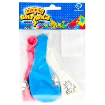 Veselaja Zateja Unicorn Latex Balloon Set 30cm 3pc - buy, prices for NOVUS - photo 1