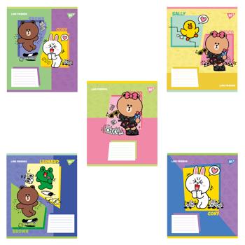 Зошит Yes Line Friends Funny коса лінія А5 12 аркушів