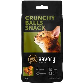 Savory Crunchy Balls Snack ласощі для котів 60 г - котяча м'ята - купити, ціни на MasterZoo - фото 1