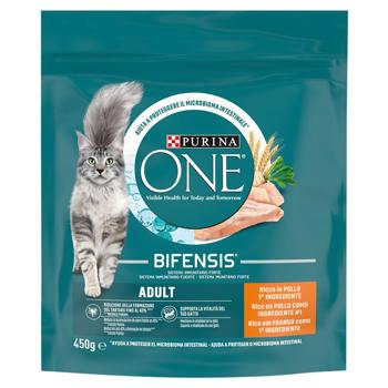 Корм сухий Purina One Adult з куркою для котів 450г - купити, ціни на КОСМОС - фото 1