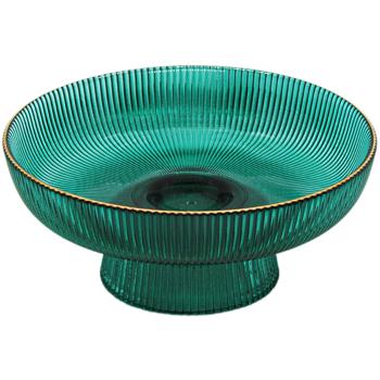 Блюдо на ножке Viva Edge Green для фруктов 20,5х9см - купить, цены на Auchan - фото 1