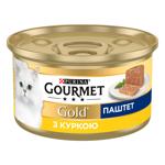 Корм влажный Gourmet Gold с курицей для взрослых кошек 85г