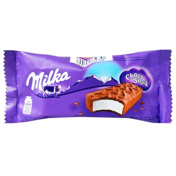 Тістечко бісквітне Milka з молочною начинкою в молочному шоколаді 32г - купити, ціни на МегаМаркет - фото 1