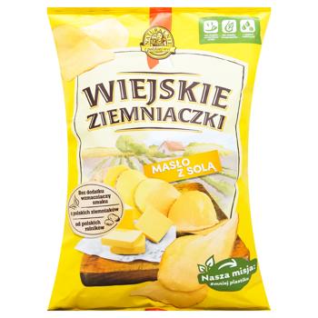 Wiejskie Ziemniaczki Butter and Salt Chips 130g - buy, prices for ULTRAMARKET - photo 1