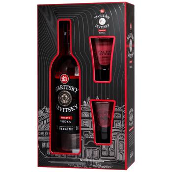 Набір Горілка Staritsky&Levitsky Reserve 0.5 л + 2 стак. 0.5 л - купити, ціни на WINETIME - фото 1