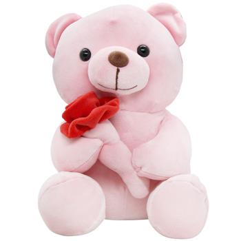 One Two Fun Valentine Teddy Bear with Rose 25cm - buy, prices for Auchan - photo 4