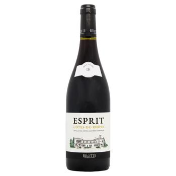 Вино Brotte Cotes du Rhone Esprit Barville Rouge красное сухое 15% 0,75л - купить, цены на МегаМаркет - фото 1