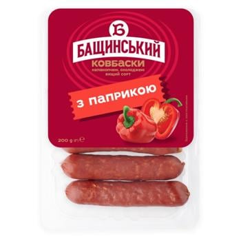 Ковбаски Бащинський з паприкою напівкопчені вищий сорт 200г - купити, ціни на Ідеал - фото 1