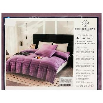 Colorful Home Stripe Satin Bedding Set - buy, prices for Vostorg - photo 5