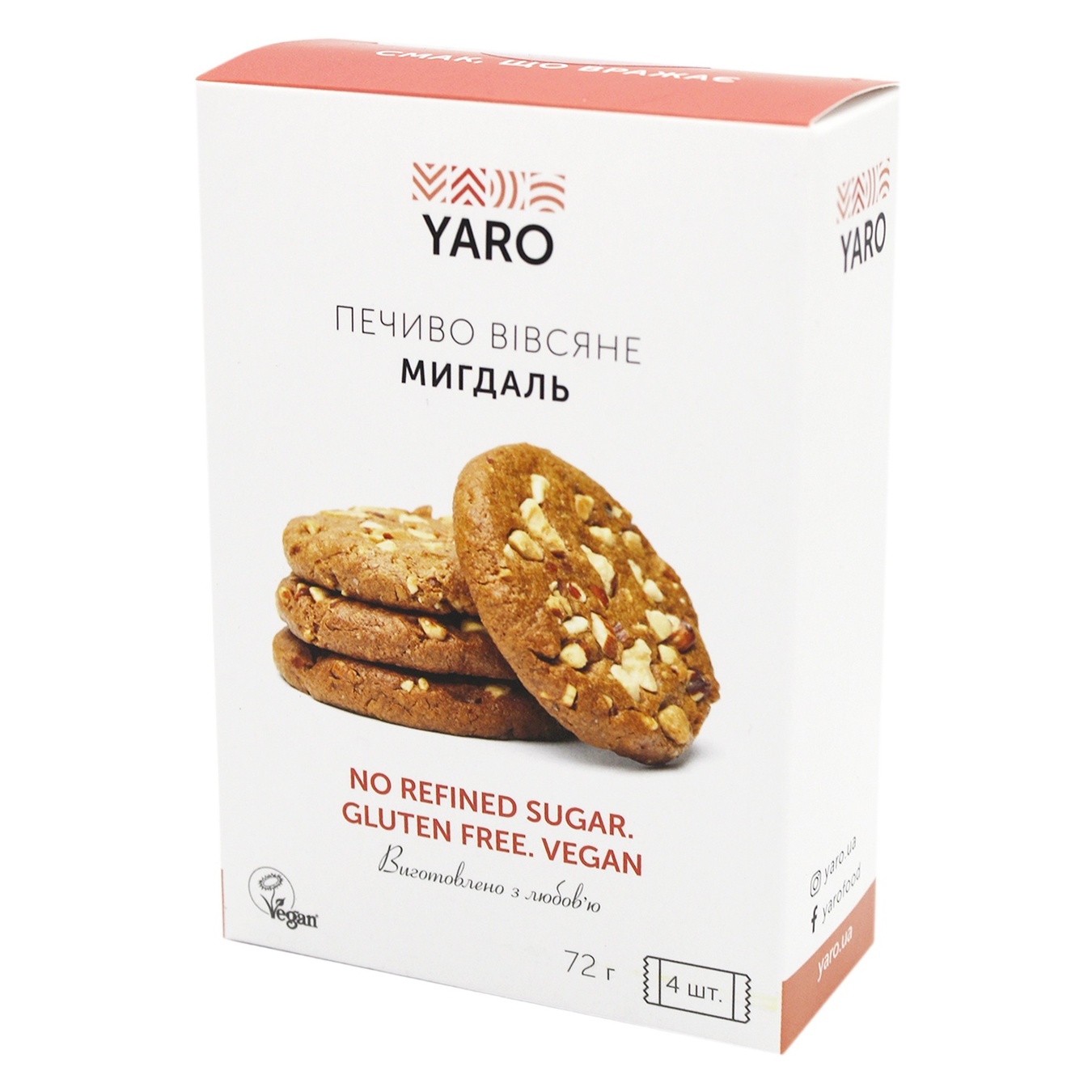 

Конфеты овсяные Yaro миндаль 4шт 72г