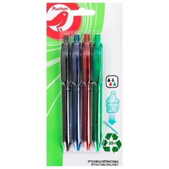 Auchan Set of Automatic Ballpoint Pens 4pcs in assortment - buy, prices for - photo 1