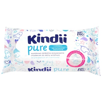 Серветки Kindii Pure вологі для немовлят і дітей 60шт