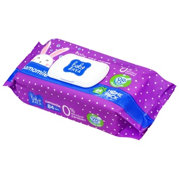Серветки вологі Baby Zaya Ромашка 84шт - купити, ціни на Чудо Маркет - фото 2
