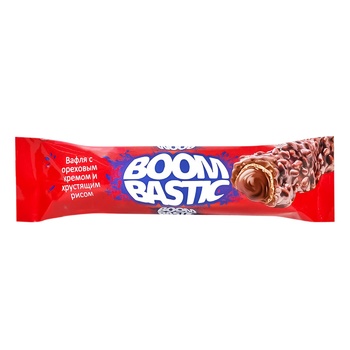 Boombastic Waffer with Nut Cream and Crispy Rice in Milk Chocolate 32g - buy, prices for Auchan - photo 1