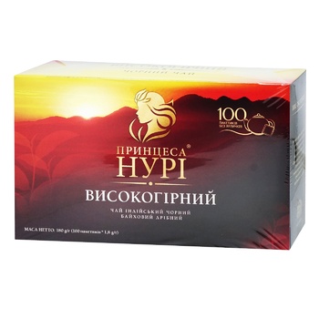 Чай черный Принцесса Нури Высокогорный 100шт 1.8г - купить, цены на NOVUS - фото 1