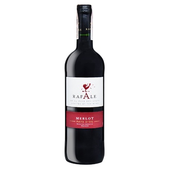 Вино Rafale Merlot Pays d'Oc IGP красное полусладкое 13,5% 0,75л - купить, цены на NOVUS - фото 1