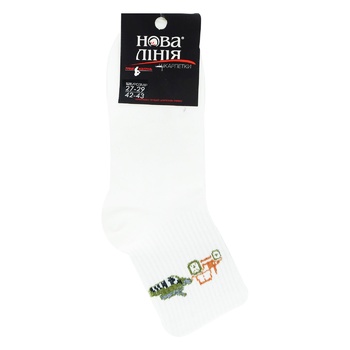 Nova Liniya Men's Medium Sports White Socks Size 27-29 - buy, prices for Auchan - photo 1