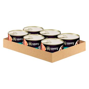Savory Puppy упаковка вологого корму для цуценят 6 шт х 200 г - курка - купити, ціни на MasterZoo - фото 1