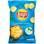 Чипси Lay's зі смаком сметани та зелені 25г