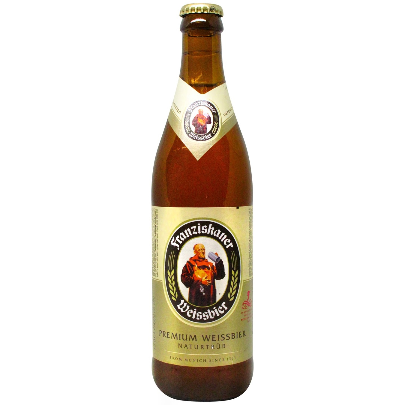 

Пиво Franziskaner Hefe Weissbier светлое нефильтрованное 5,1% 0,5л