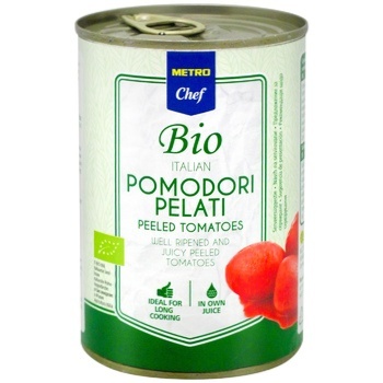 Metro Chef Bio Peeled Tomatoes with Tomato Juice 400g - buy, prices for METRO - photo 1