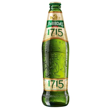 Пиво Львовское 1715 светлое пастеризованное 4,7% 0,45л