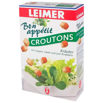 Сухарики Leimer Croutons зі смаком ароматних трав 100г - купити, ціни на ULTRAMARKET - фото 1