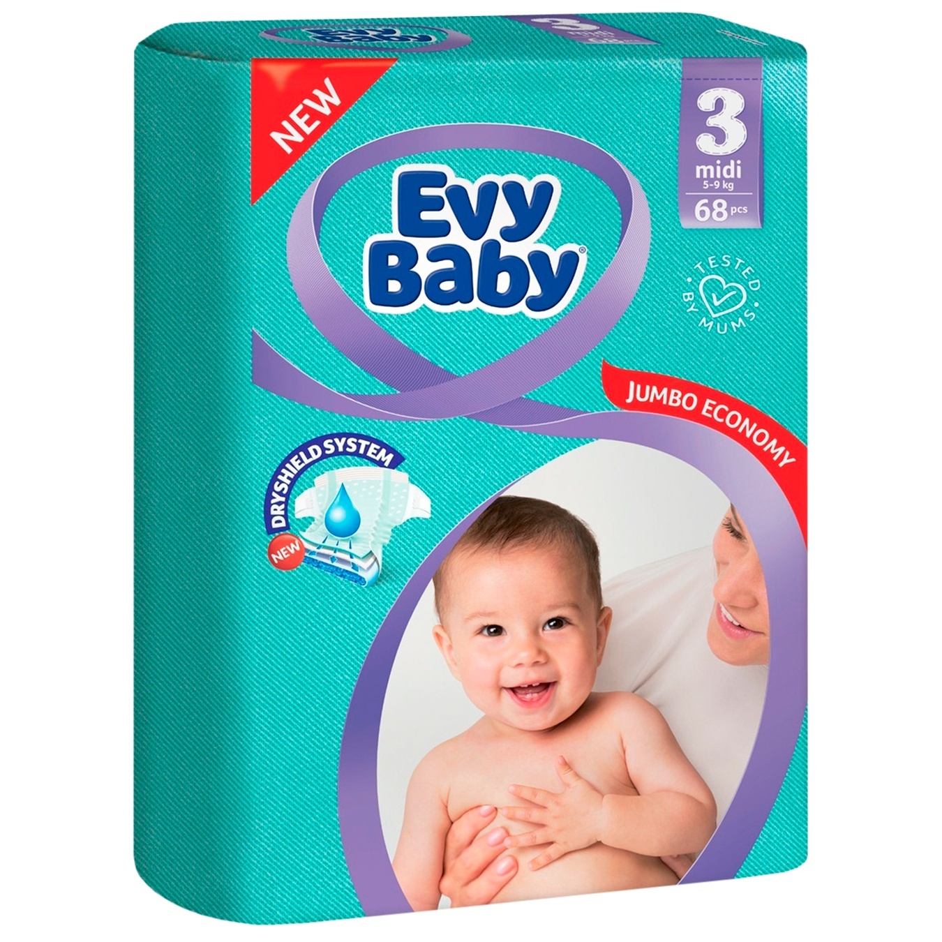 

Подгузники Evy Baby Миди Джамбо 5-9кг 68шт