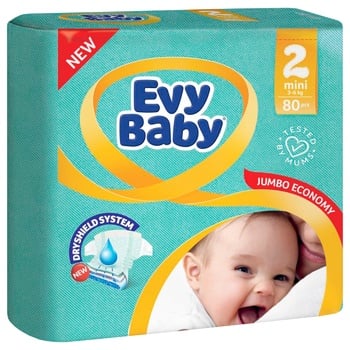 Підгузки Evy Baby Mini 2 3-6кг 80шт - купити, ціни на Таврія В - фото 1