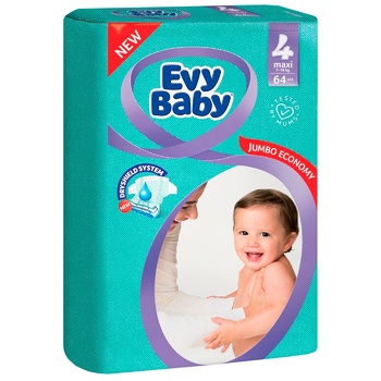 Evy Baby Maxi Jumbo Diapers 7-18kg 64pcs - buy, prices for Auchan - photo 1