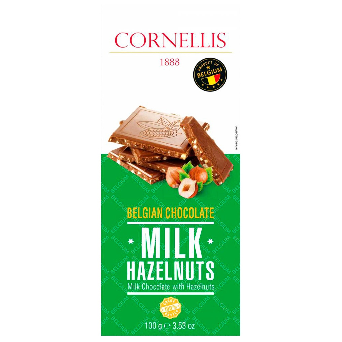 

Шоколад молочный Cornellis с лесным орехом 100г