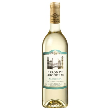 Baron de Lirodeau White Dry Wine 11% 0.75l - buy, prices for ULTRAMARKET - photo 1