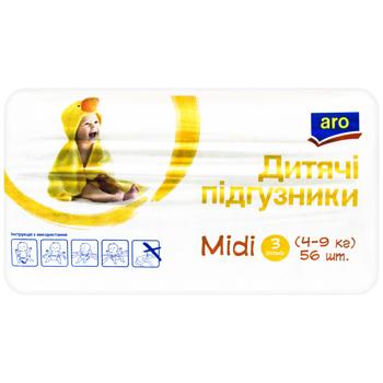 Підгузки Aro Midi 3 4-9кг 56шт