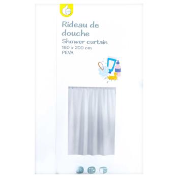 Шторка Auchan для ванної кімнати біла 180х200см - купити, ціни на Auchan - фото 1