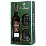 Віскі Glen Grant 12 років 43% 0,7л + 2 склянки