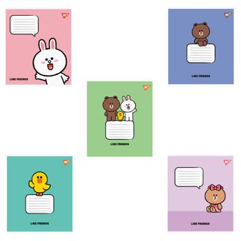 Yes Line Friends Stylish Lined Notebook А5 18 sheets