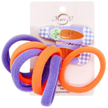 Набор детских заколок с принтом и резинки Mari N. 8шт в ассортименте - купить, цены на Auchan - фото 3