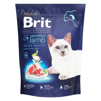 Корм сухой Brit Premium с ягненком для кошек с чувствительным пищеварением 300г