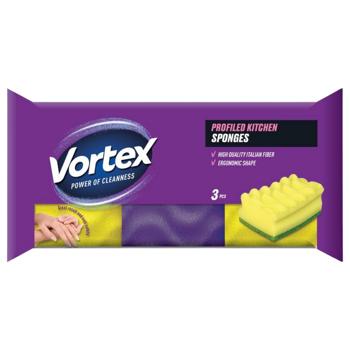 Vortex Profiled Kitchen Sponges 3pcs - buy, prices for NOVUS - photo 1