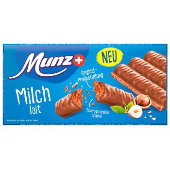 Батончик Munz з молочного шоколаду та праліне 100г - купити, ціни на WINETIME - фото 1