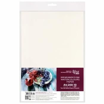 Rosa Studio Fine Grain Paper for Watercolors and Gouache 200g/m2 A4 21*29,7cm 10 sheets