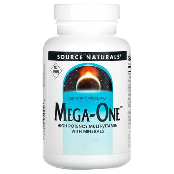 Мультивитамины и минералы Source Naturals Mega-One без железа 90 таблеток - купить, цены на Biotus - фото 1